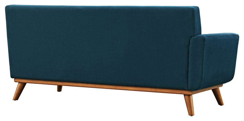 Modern Contemporary Left-Arm Loveseat , Navy, Fabric