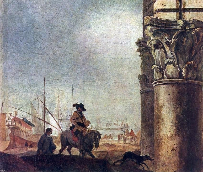 Jan Baptist Weenix Ancient Ruins (detail), 20"x25" Gallery Wrapped Canvas