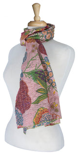 Kantha Cotton Bed Runner, 18"x72"