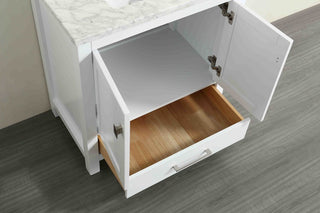 Eviva Aberdeen Transitional Bathroom Vanity, White, 30"