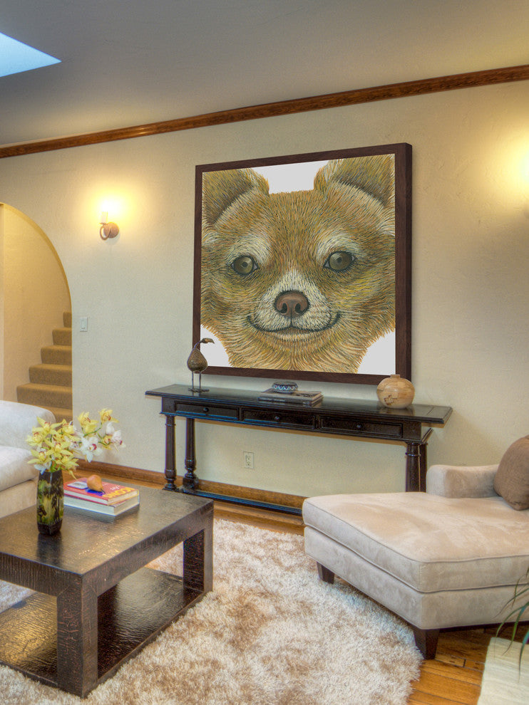"Chihuahua" Framed Painting Print, 32"x32"