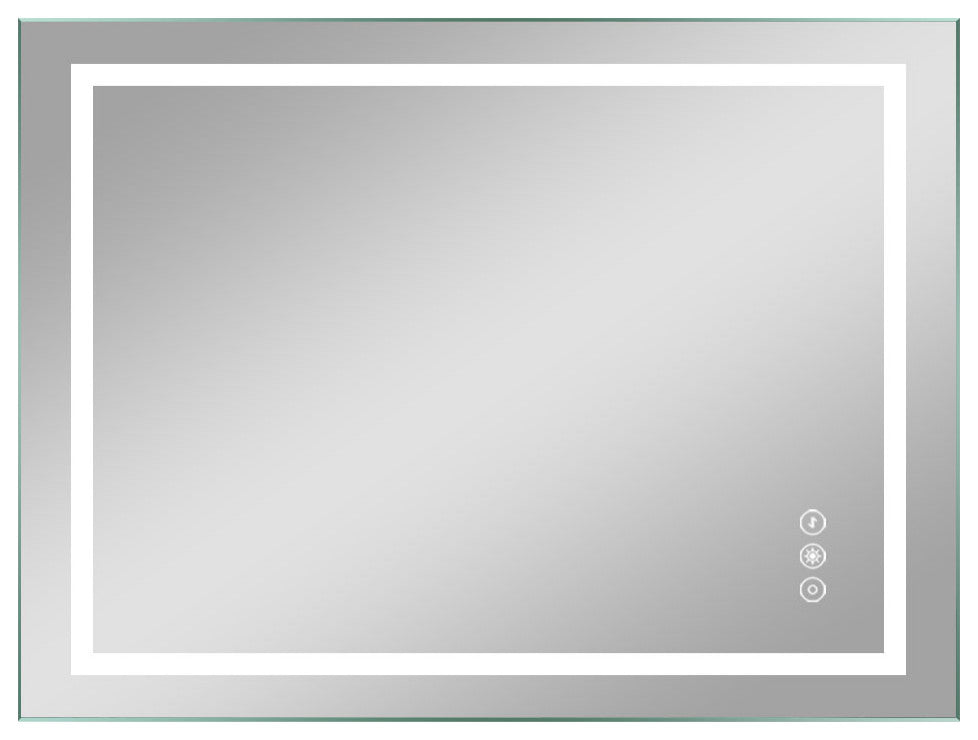 Frameless Anti-Fog Wall Mounted Dimmable LED Bath Vanity Mirror, 36" X 48"