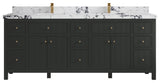 Sonoma 84" Double Sink Bath Vanity in Black Top, 2" Viola Night