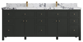 Sonoma 84" Double Sink Bath Vanity in Black Top, 2" Viola Night