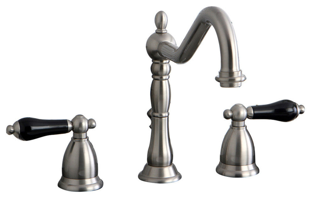 Kingston Brass Widespread Bathroom Faucet With Brass Pop-Up, Brushed Nickel
