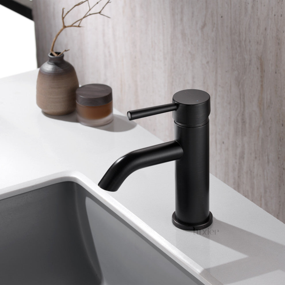 Luxier BSH03-S Single-Handle Bathroom Faucet with Drain, Oil Rubbed Bronze