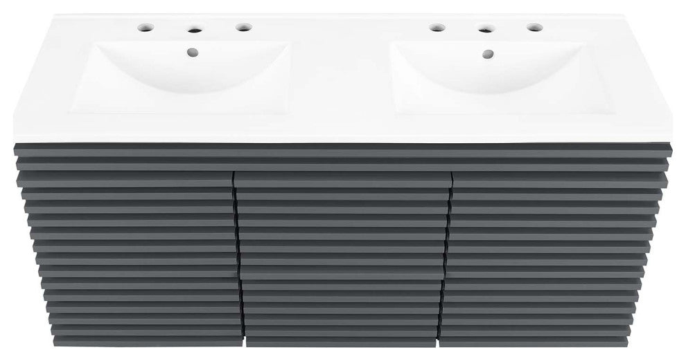 Render 48" Wall-Mount Bathroom Vanity, Gray White