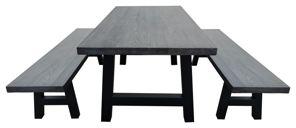 GDF Studio 3-Piece Keira Indoor Light Weight Concrete Picnic Set, Natural Gray