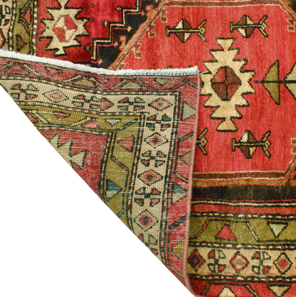 Fine Vintage Distressed Roshanak Red/Charcoal Runner, 3'2 x 7'7