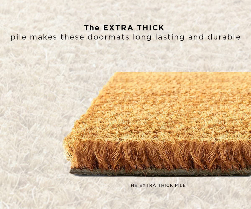 A1HC First Impression Hand Crafted Ella Entry Coir Monogrammed Double Doormat, F