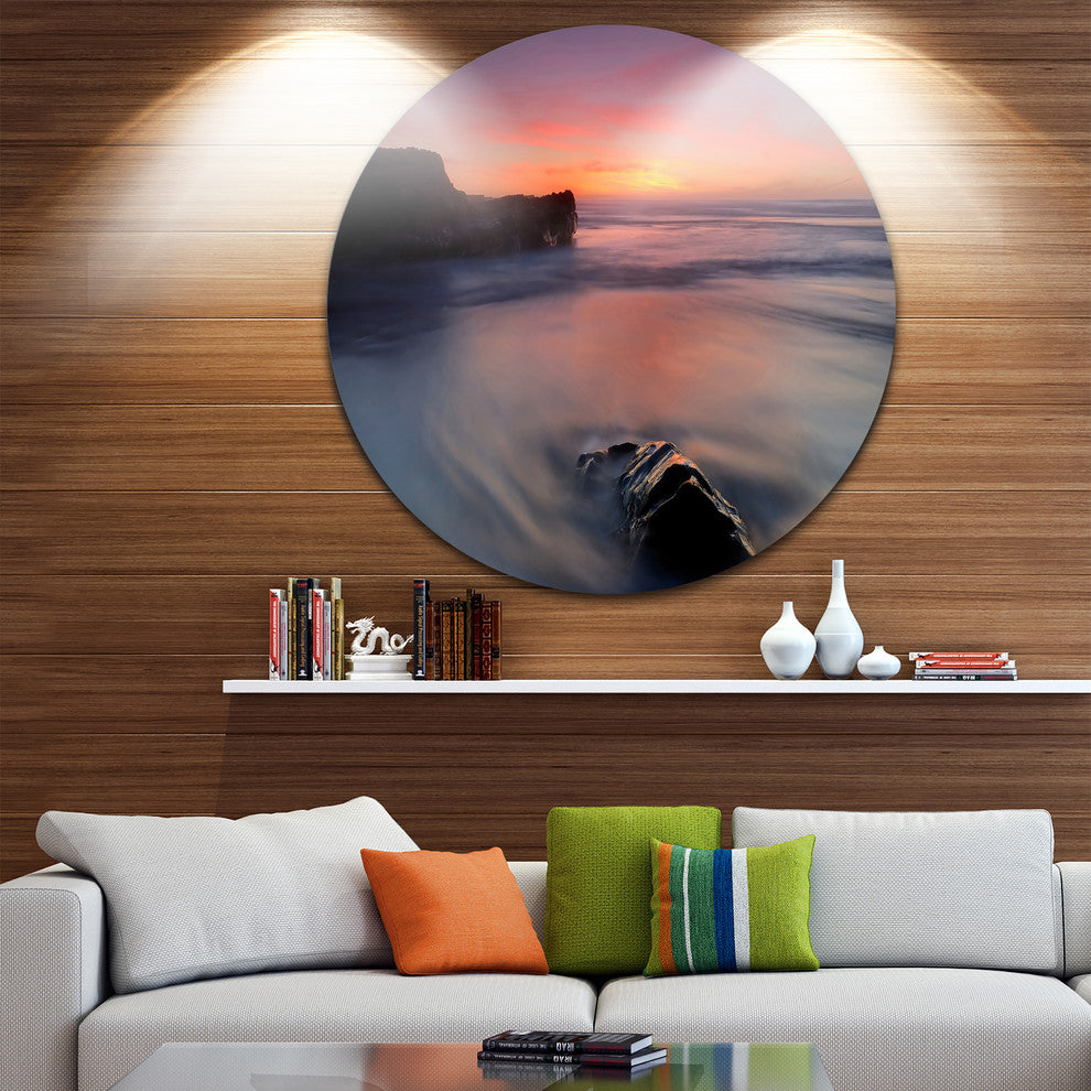 Softness In The Tide Magoito Beach, Seascape Round Wall Art, 11"