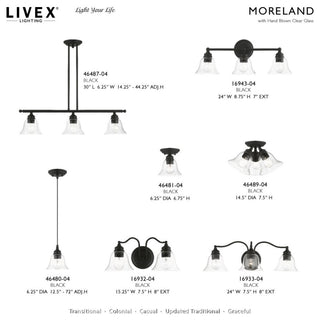 Moreland 1 Light Black Single Pendant