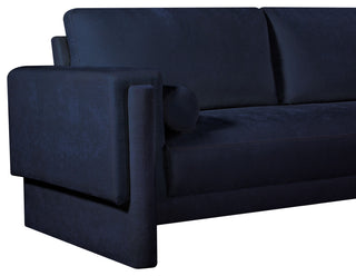 Madeline Chenille Fabric Upholstered Chair, Navy, Loveseat