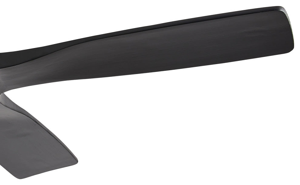 54" 4 Blades Indoor Flush Mount Ceiling Fan, Light Kit, Black