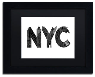 Robert Farkas 'NYC' Art, Black Frame, Black Mat, 14x11