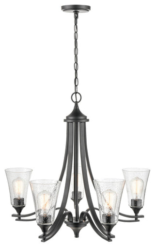 Natalie Collection 5 Light 27.75" Chandelier Matte Black