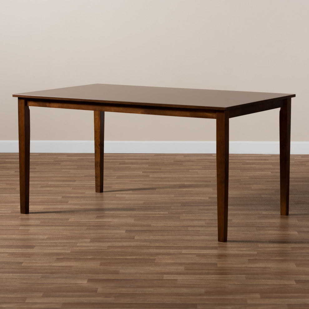 Eveline Walnut Brown Finished Rectangular Wood Dining Table