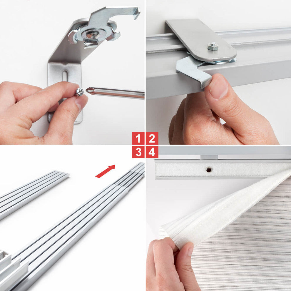 Adjustable Sliding Panel Track Blind 45.8"-86" W x 96" L, Classic, Marble