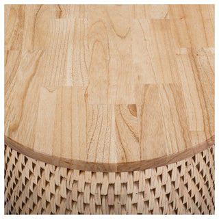 Kamari Rattan Coffee Table/ End Table With Wood Top, Natural, End Table