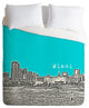 Deny Designs Bird Ave Miami Teal Duvet Cover - Lightweight