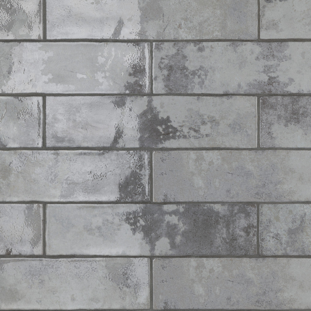 Biarritz 3" x 11-7/8" Ceramic Wall Tile, Grey