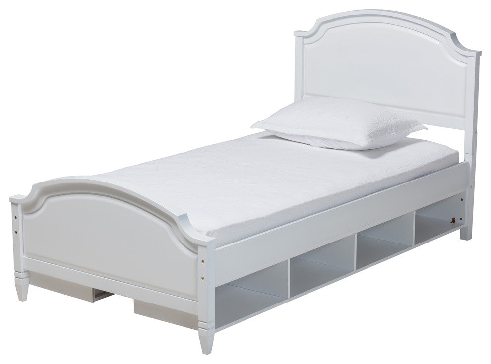 Elise Classic and Transitional White Finished Wood Twin Size 3-Piece Bedroom Set