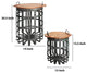 Industrial Grid End Table With Lid Handles Set of 2 Galvanized Gray Brown