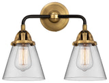 Small Cone Bath Vanity Light, Black Antique Brass, Clear, Clear