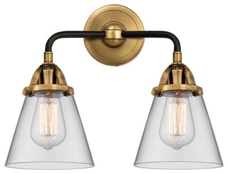 Small Cone Bath Vanity Light, Black Antique Brass, Clear, Clear