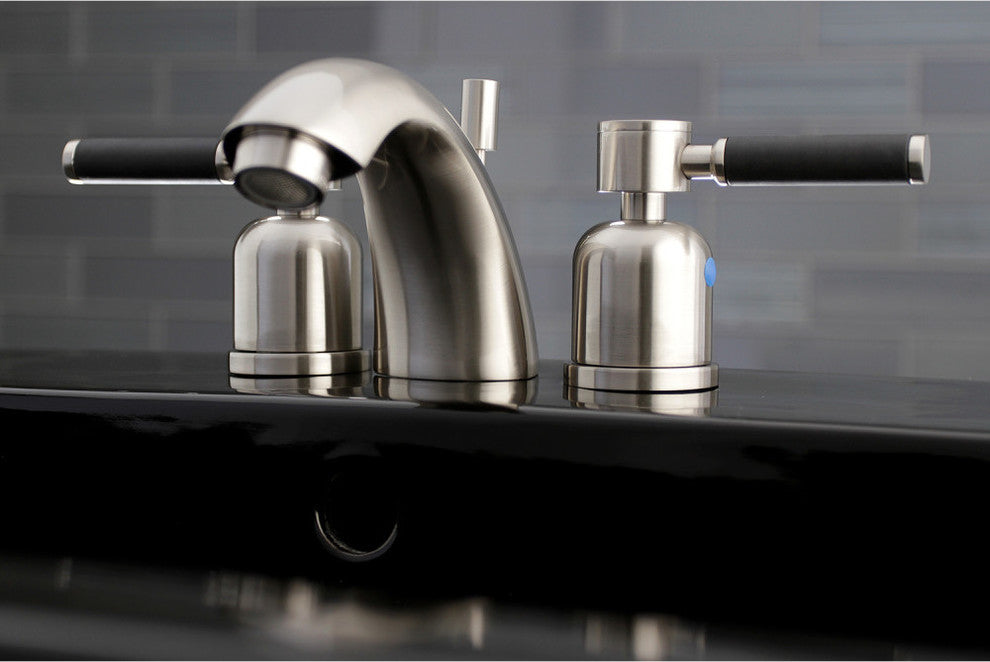 Mini-Widespread Bathroom Faucet With Pop-Up, Brushed Nickel