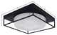 18" 4-Light Flush Mount Light, Matte Black, White Marble Glass