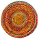3'' x 3'' Hand Braided Boho Colorful Chindi Round Rug