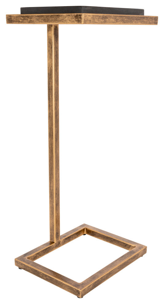 Surya Stone Age AGE-003 End Table, Black/Gold