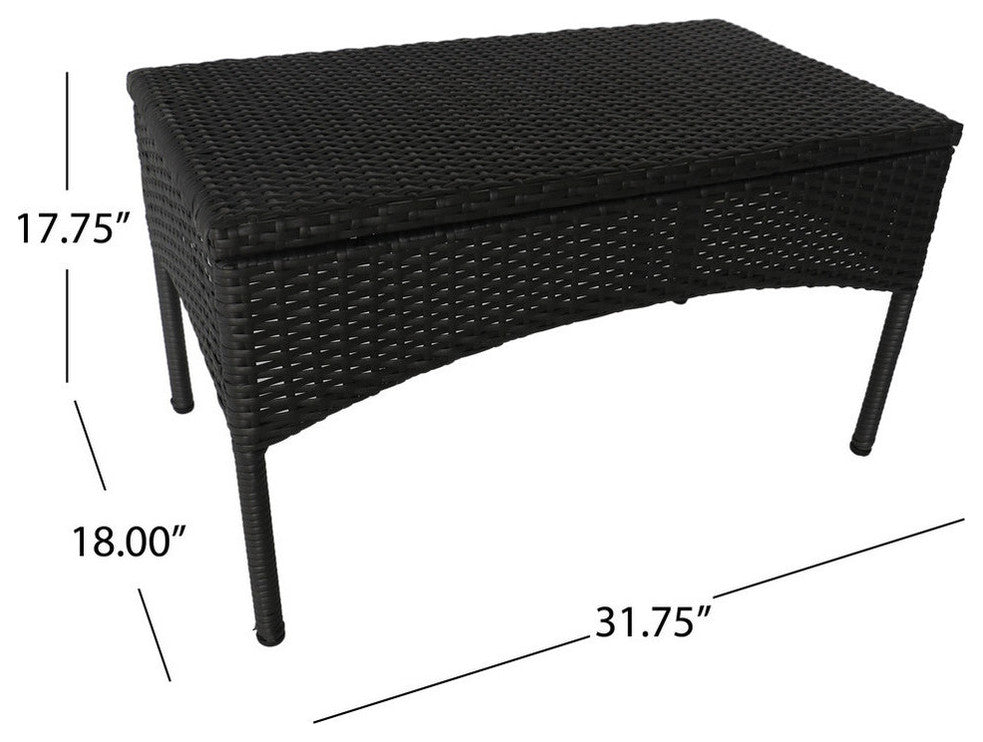 GDF Studio Bryson Outdoor Wicker 4 Seater Chat Set, Gray With Silver Cushions