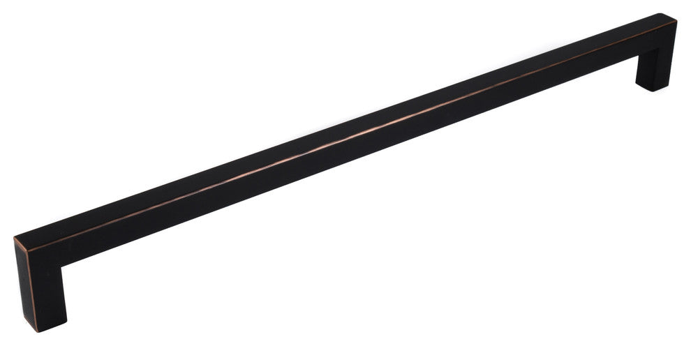 Celeste Square Bar Pull Cabinet Handle Oil-Rubbed Bronze Black Stainless 12mm, 12.5 Inch