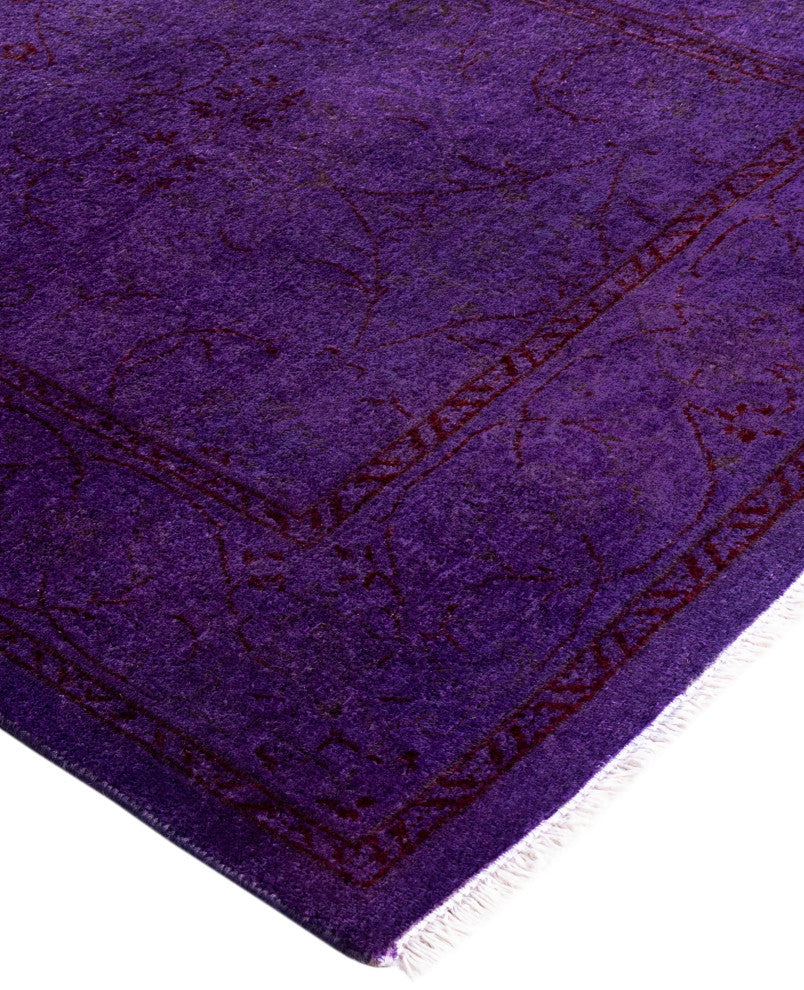 Overdyed One-of-a-Kind Hand-Knotted Area Rug Purple, 2' 8" x 4' 4"