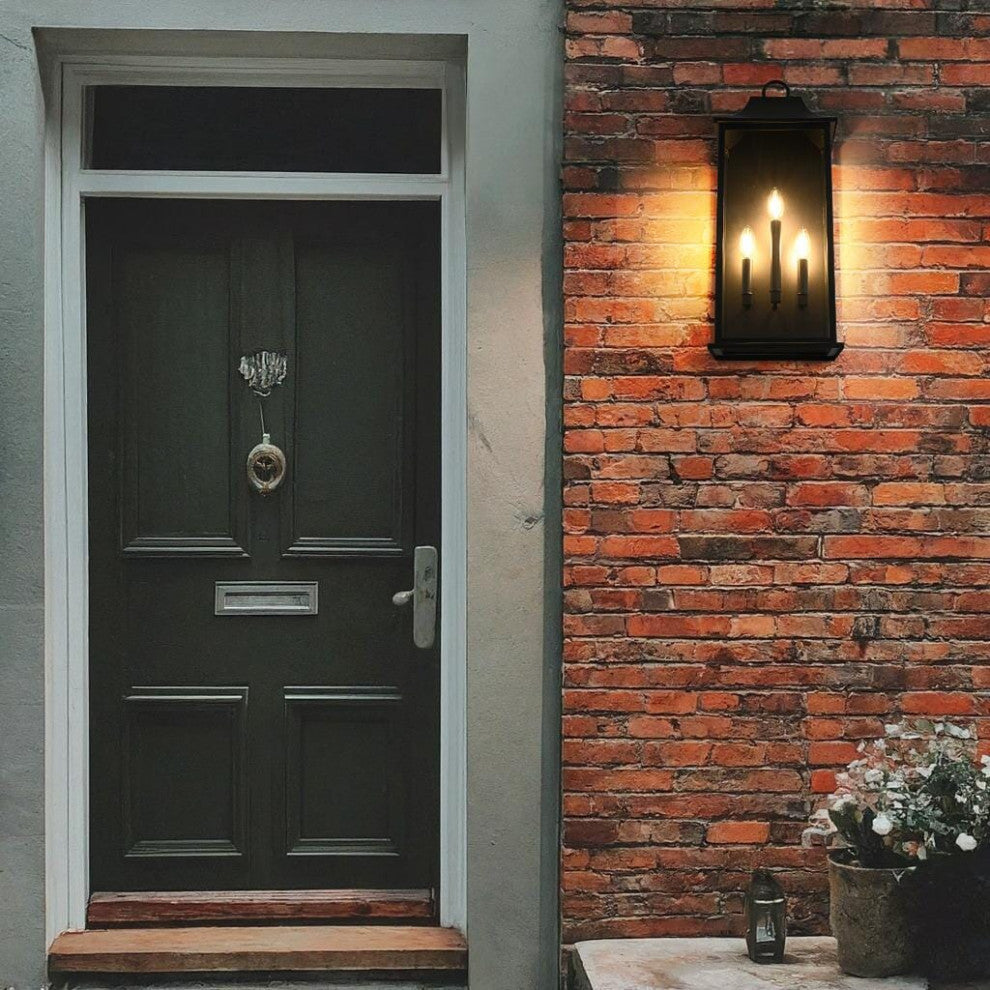 Home Living 10" Outdoor Wall Sconce, Black