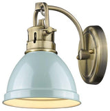 Golden Duncan 1 Light Bath Vanity, Aged Brass, Seafoam Shade