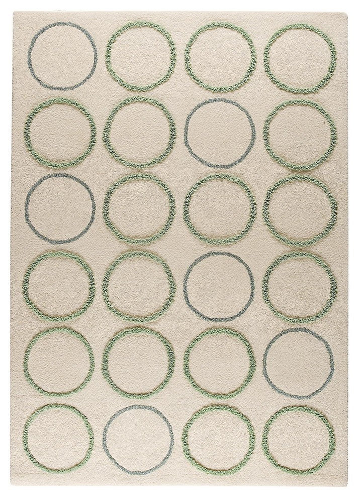 Hand Tufted White New Zealand Wool Area Rug, 4''6"X6''6"
