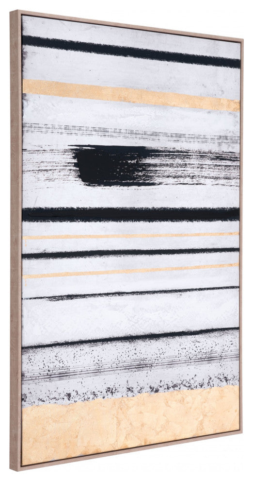 Black and Gold Morning Beach Wall Art