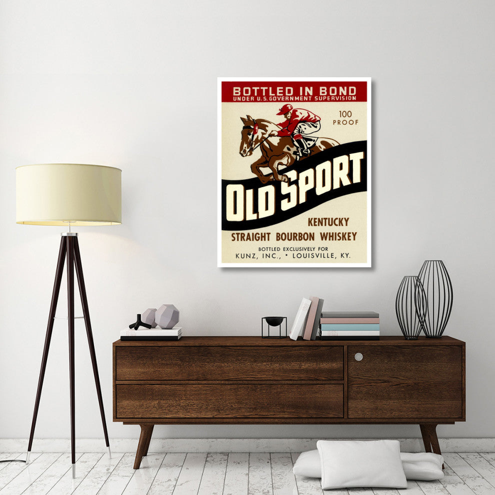 "Old Sport Kentucky Straight Bourbon Whiskey" Paper Art, 37"x46"
