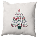 Christmas Green Colored Beach Tree Christmas Polyester Throw Pillow, 26"x26"