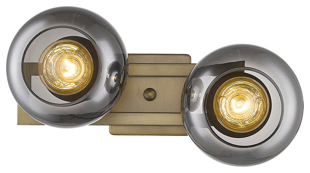 Lunette 2-Light Aged Brass Sconce