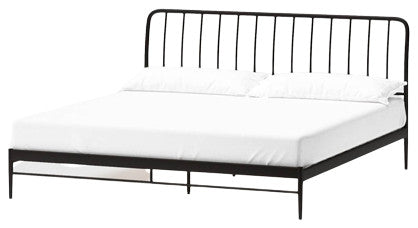 Kairosis Curved Metal Modern Queen Bed Frame by RST Brands, Black