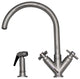 Whitehaus 3-03942CH85-C Luxe+ Dual Handles Faucet With  Swivel Spout, Chrome