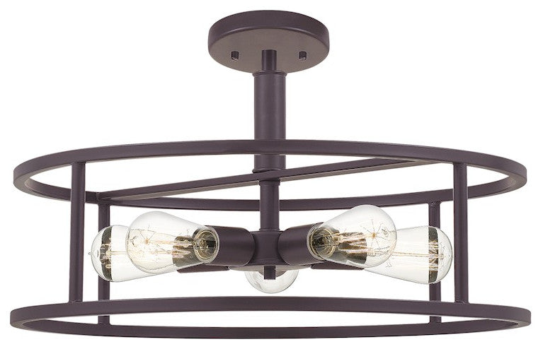 Quoizel NHR1720WT Five Light Semi-Flush Mount, Western Bronze Finish