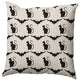 16" x 16" Cats and Bats Decorative Throw Pillow, Cream