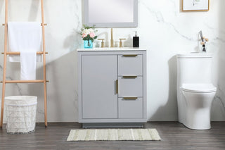Bethany Single Bathroom Vanity, Gray, 30"