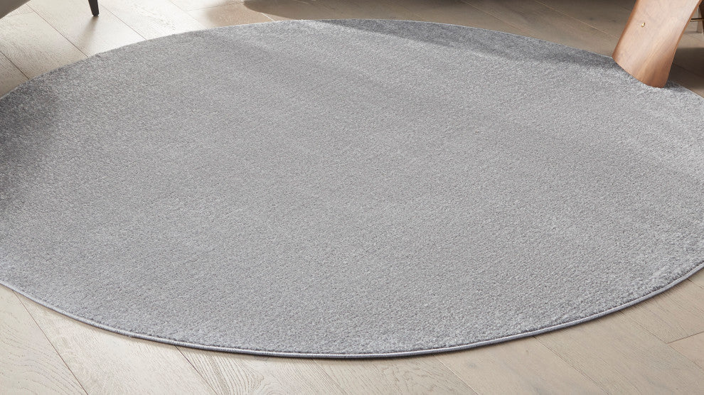 Nourison Essentials 6' x Round Silver Grey Outdoor Area Rug