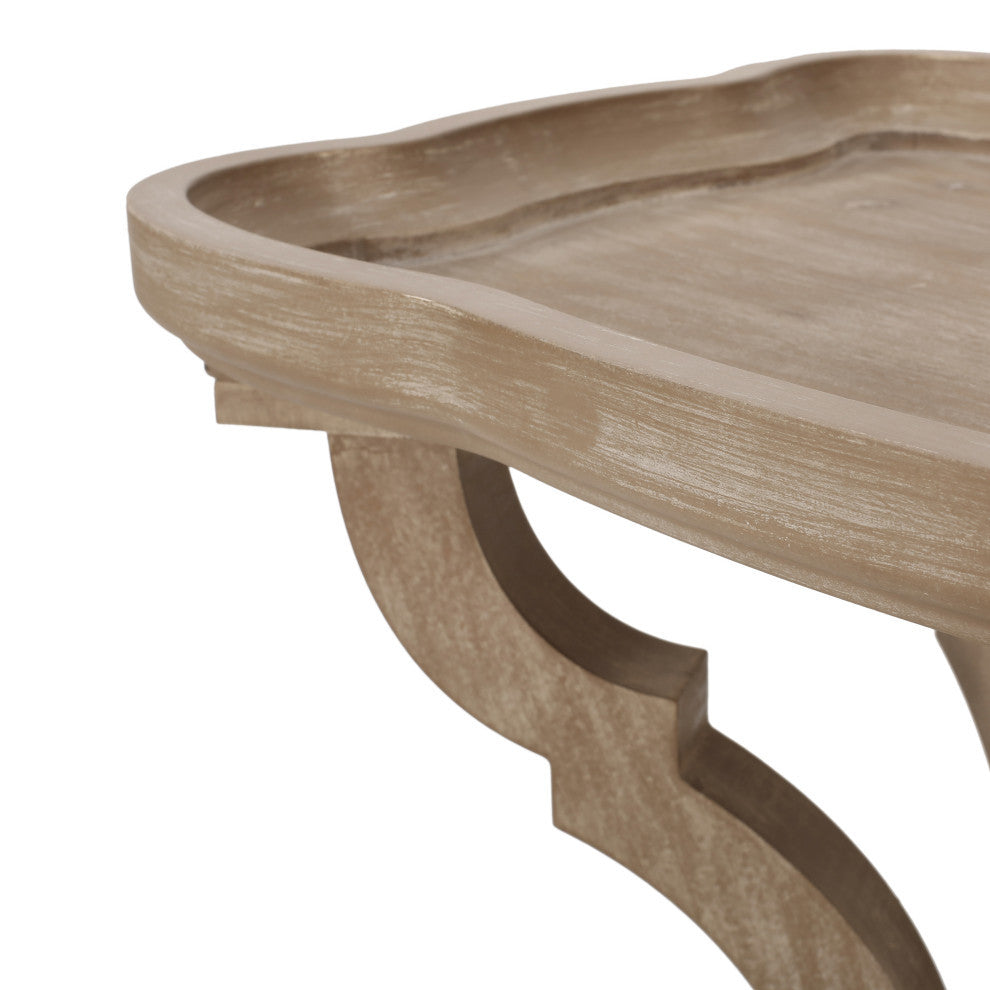 Yosef French Country Accent Table With Rectangular Top, Natural